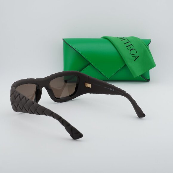 Bottega Veneta BV1303S 007 Square Sunglasses - Brown/Brown main image 5